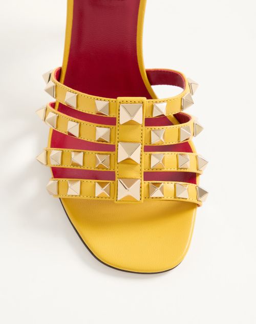 Valentino Garavani - Rockstud Kidskin Sandal 100mm - Yellow - Woman - Sandals